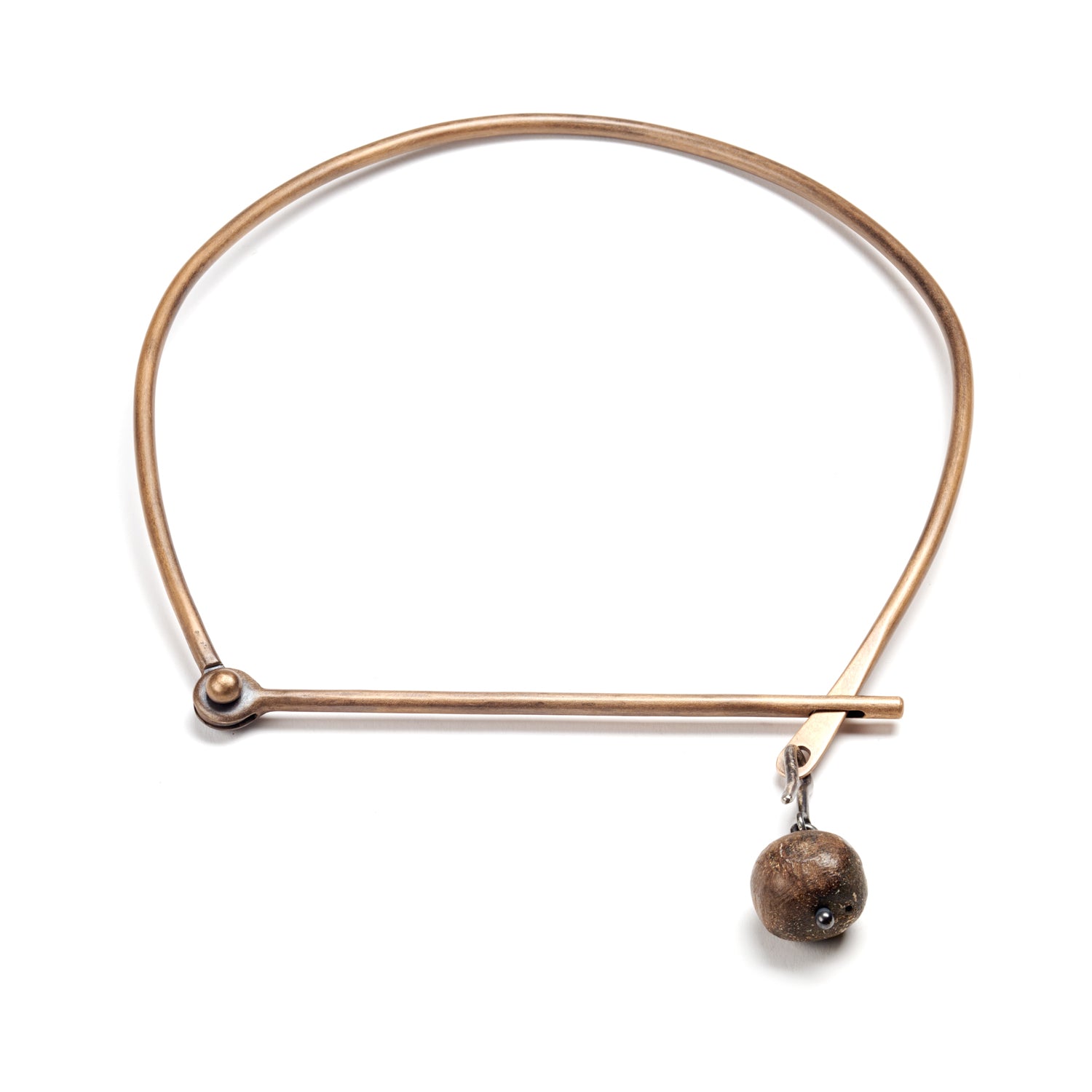 Bronze & Ancient Stone Neck Cuff