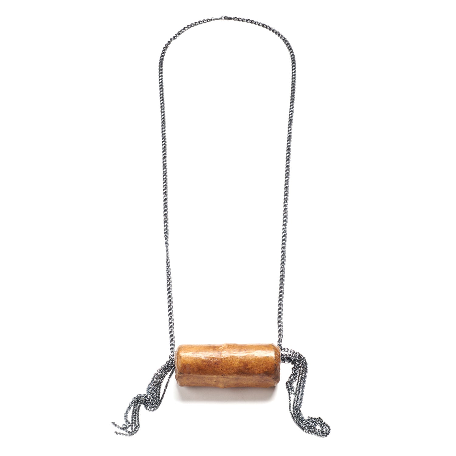 Leather Amulet Cross-Body Necklace