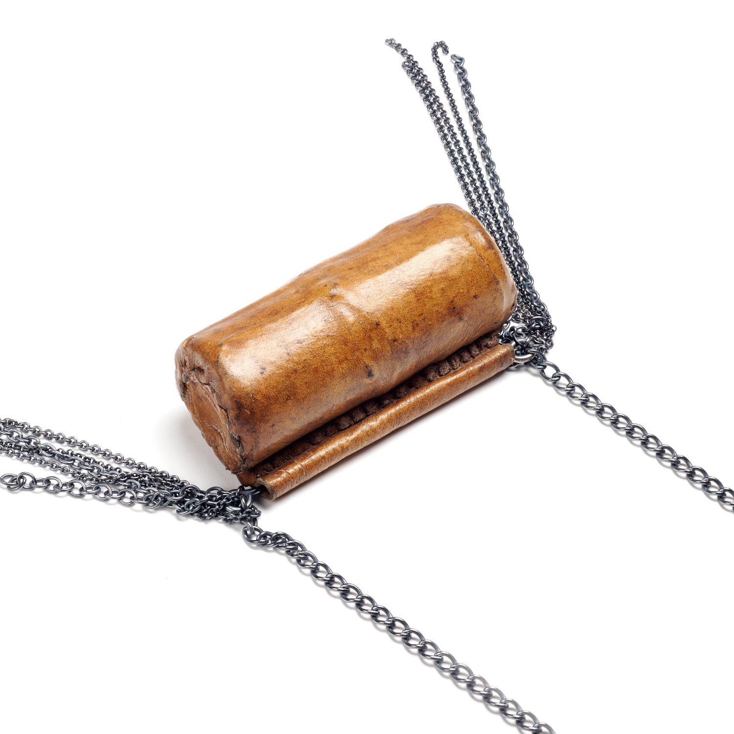 Leather Amulet Cross-Body Necklace