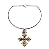 Mixed Metal Coptic Cross Neck Cuff