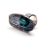 Oval Satellite Ring with Turquoise