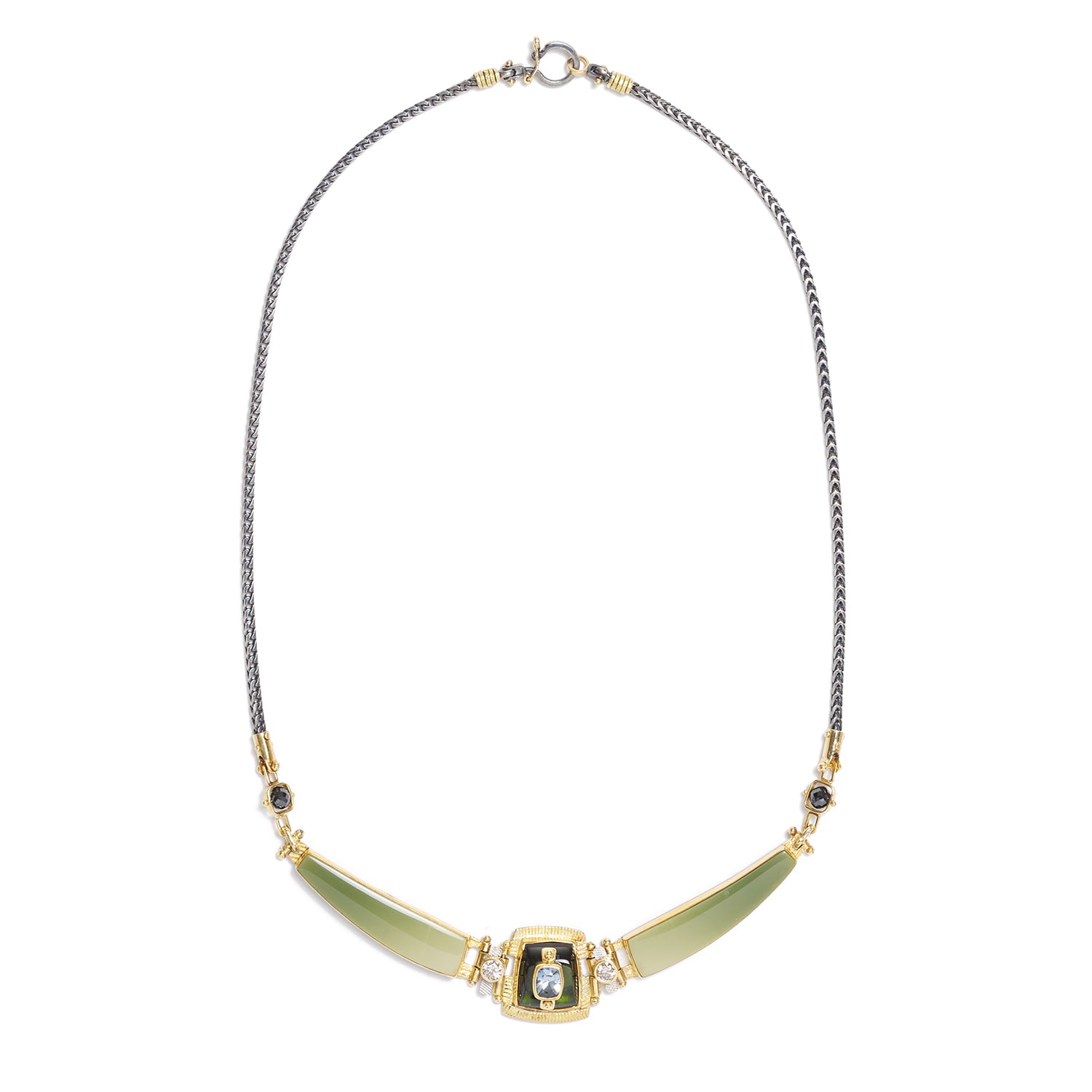 Green Tourmaline & Sapphire Necklace
