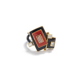 Ox Blood Coral Ring in Gold