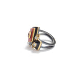Ox Blood Coral Ring in Gold