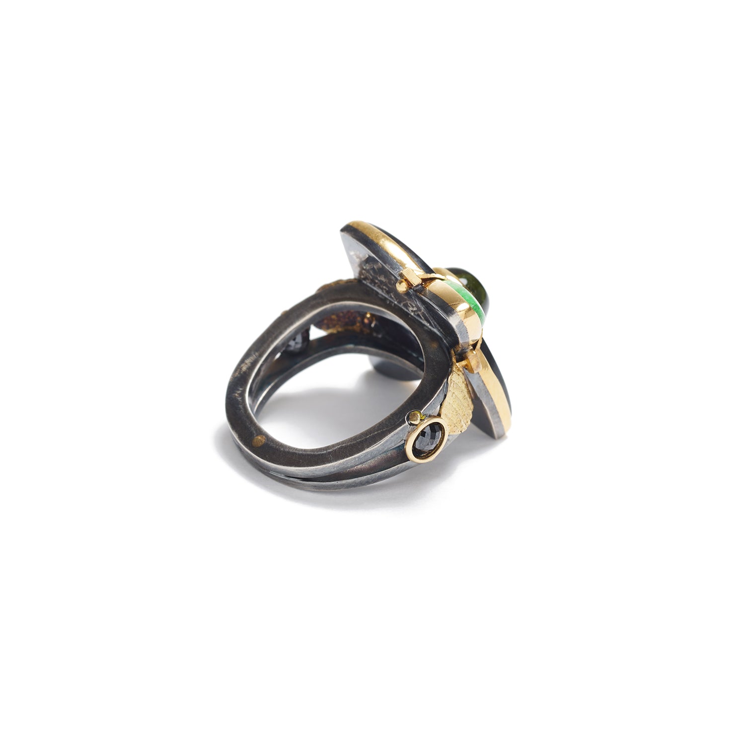 Black Jade & Sapphire Ring