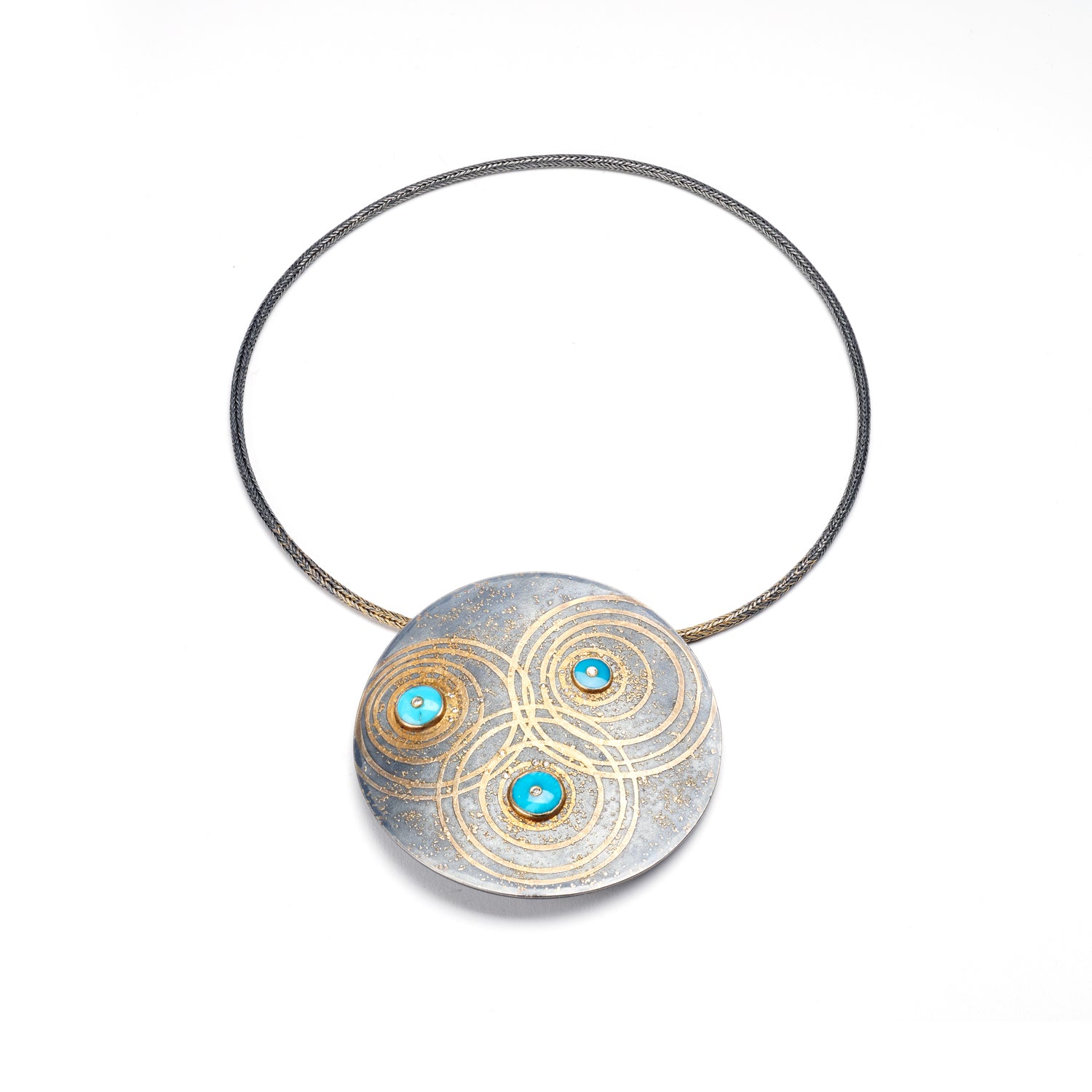 Turquoise Circle Brooch
