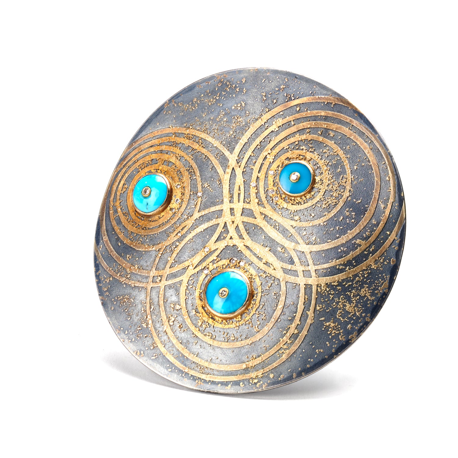 Turquoise Circle Brooch