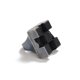 Hochstrasser Cut Black Granite Ring