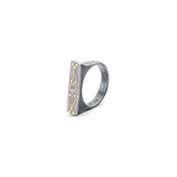 Amazigh Oxidized Silver Ring with Pink Diamond