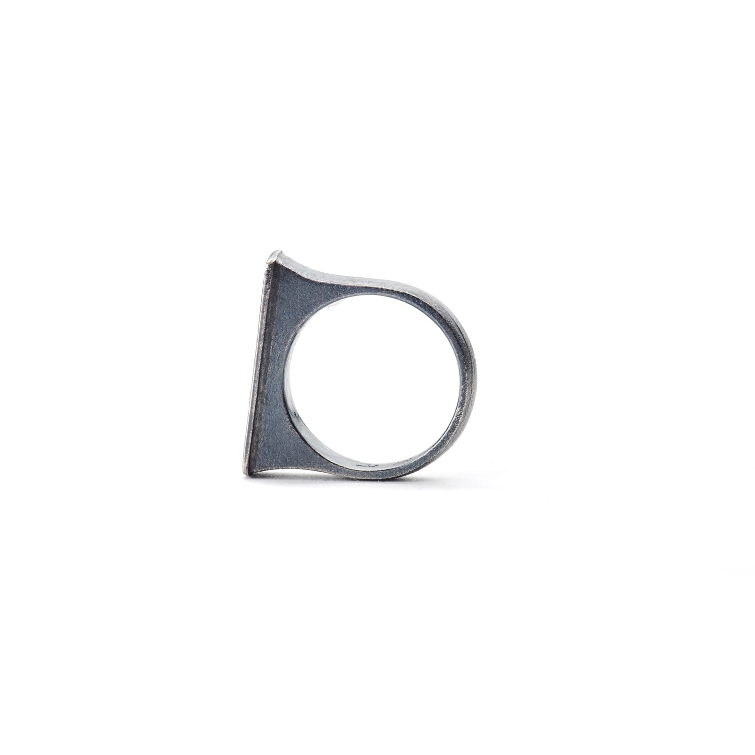 Amazigh Oxidized Silver Ring with Pink Diamond