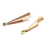 Gold & Fused Platinum Tapered Earrings