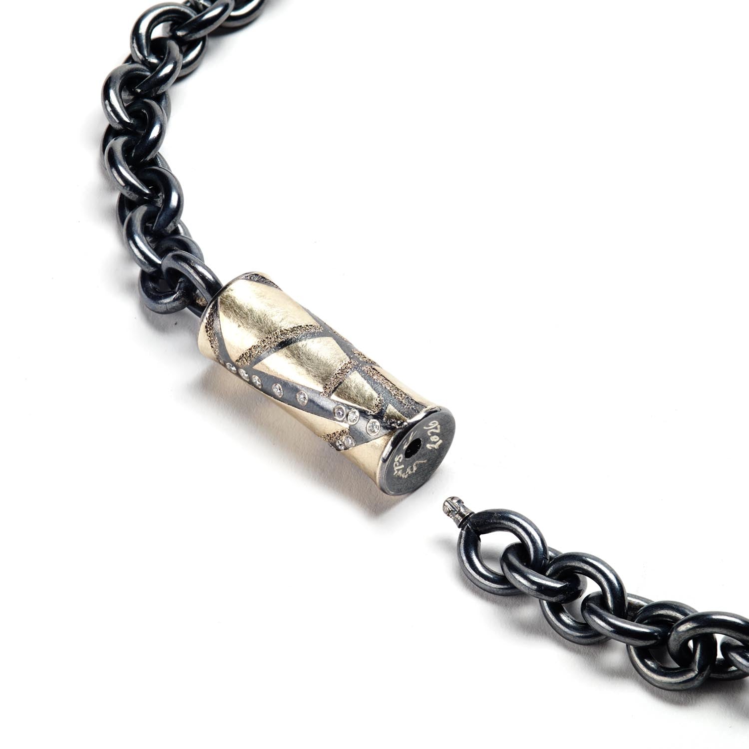 Fused White Gold Clasp with Diamonds