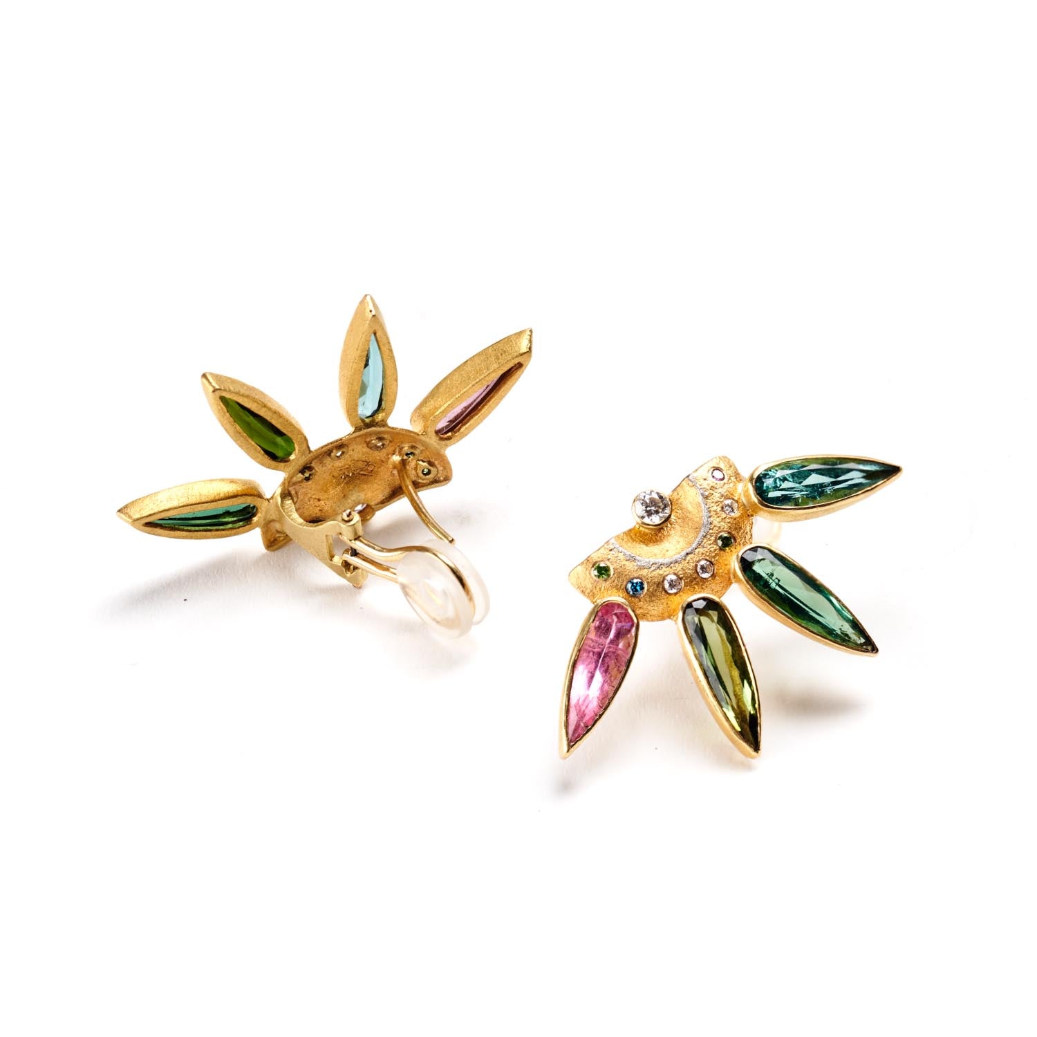 Gold & Platinum Tourmaline Earrings