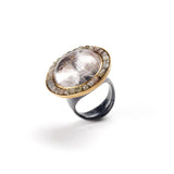 Quartz & Rough Diamond Ring