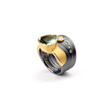 Suspended Tourmaline & Diamond Ring