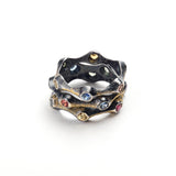Multi-Color Sapphire Stacking Ring II