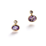 Munsteiner Cut Amethyst & Gold Earrings
