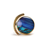 Boulder Opal & Diamond Bar Ring
