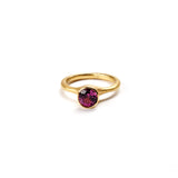Solitaire Garnet Ring