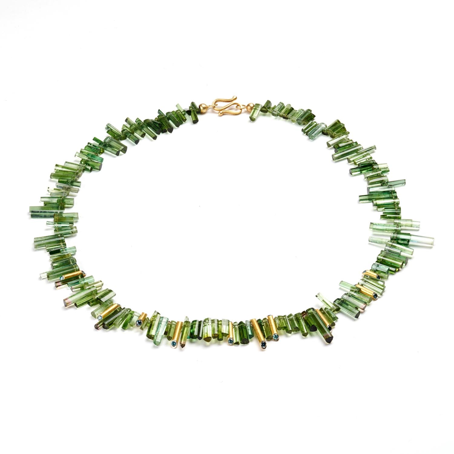 Tourmaline & Blue Diamond Necklace