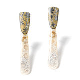 Elongated Petrified Coral Earrings