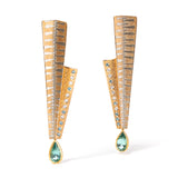 Gold & Fused Platinum Tapered Earrings