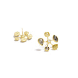 Golden Flower Diamond Earrings