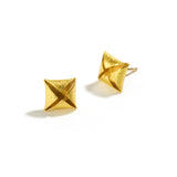 Gold Folded Square Earrings