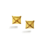 Gold Folded Square Earrings