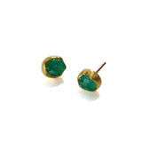 Rough Emerald Stud Earrings ~ Small