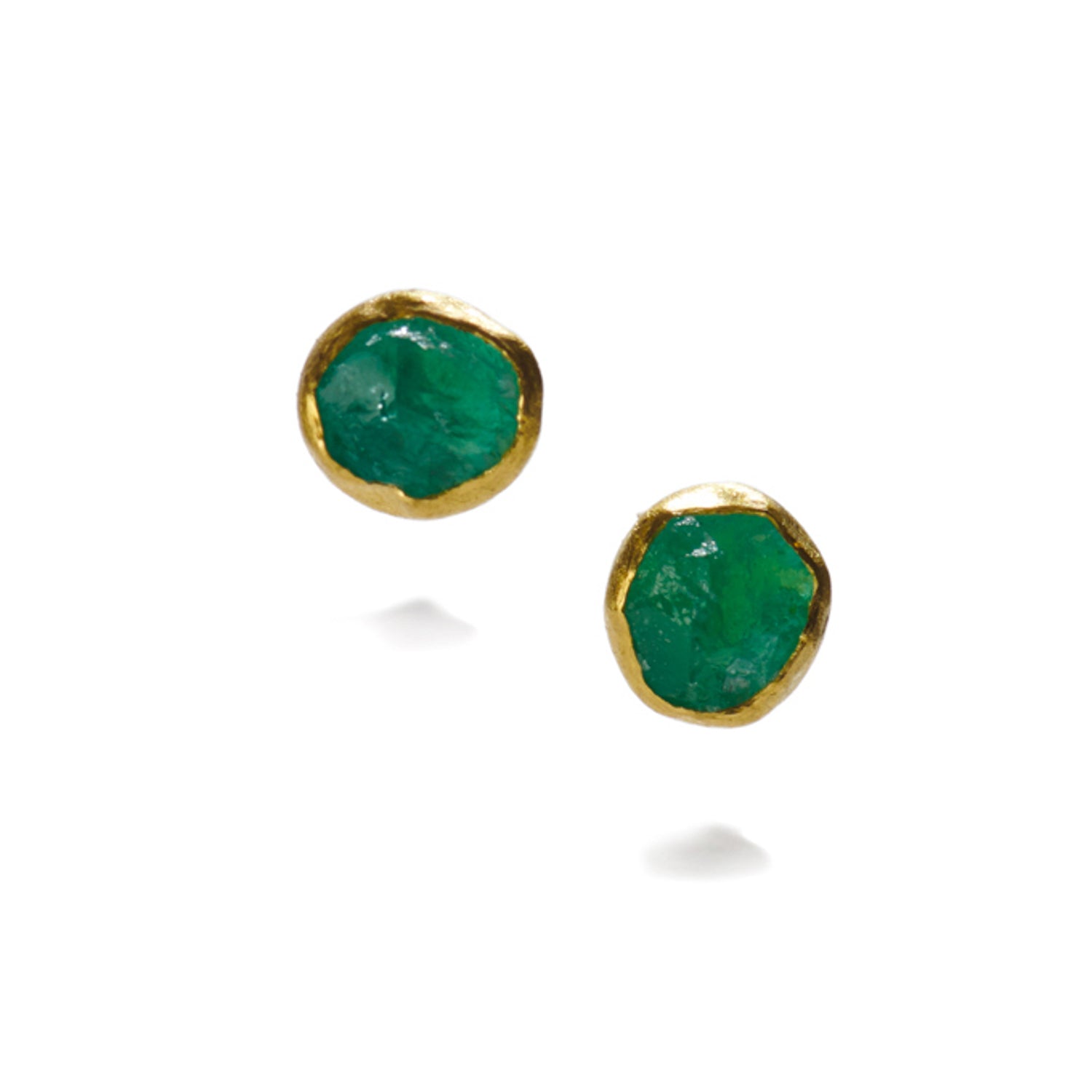 Rough Emerald Stud Earrings ~ Small