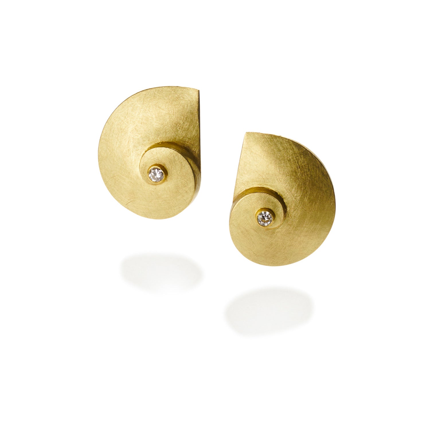 Nautilus Earrings with Single Diamond