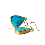 Rough Turquoise Earrings on French Wire