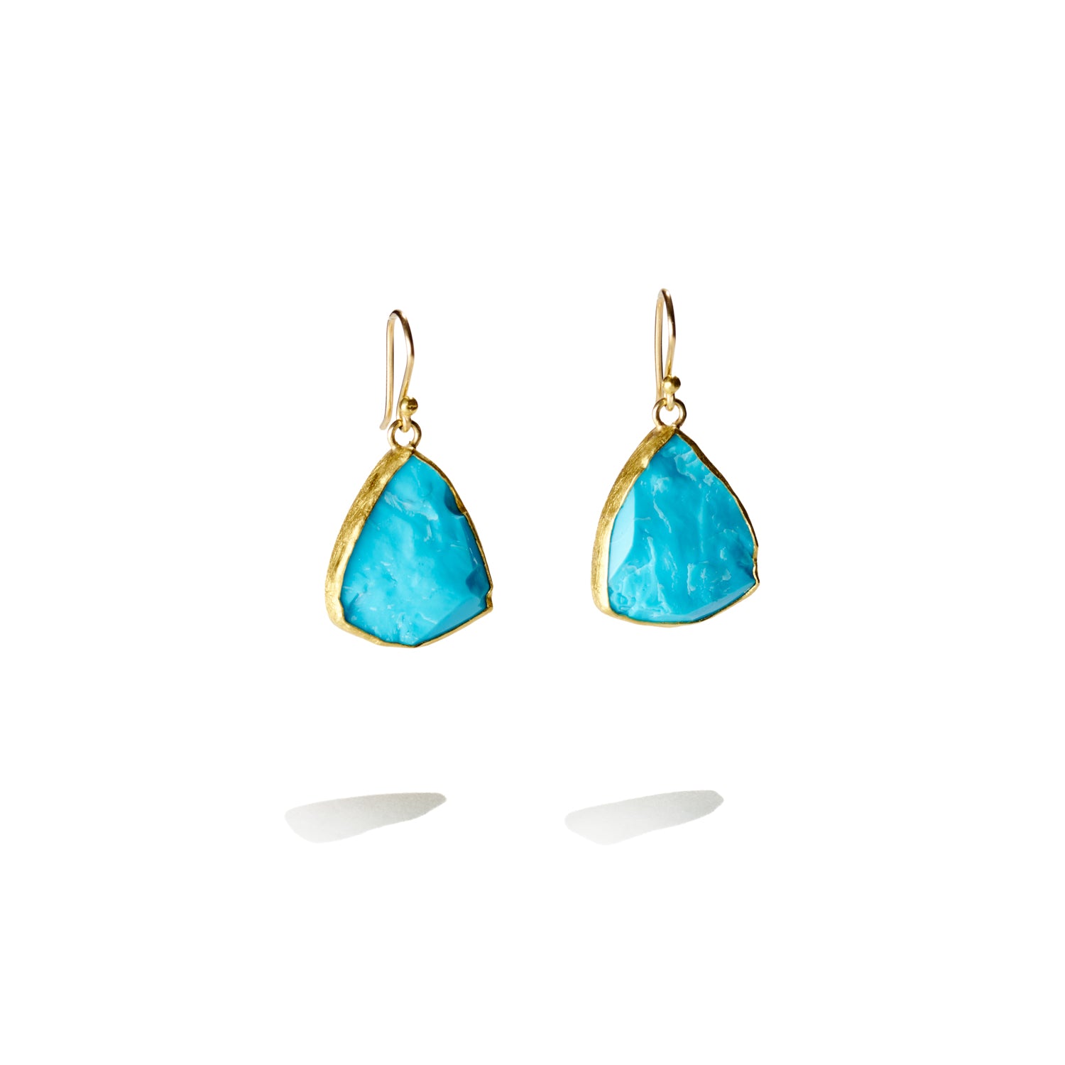 Rough Turquoise Earrings on French Wire