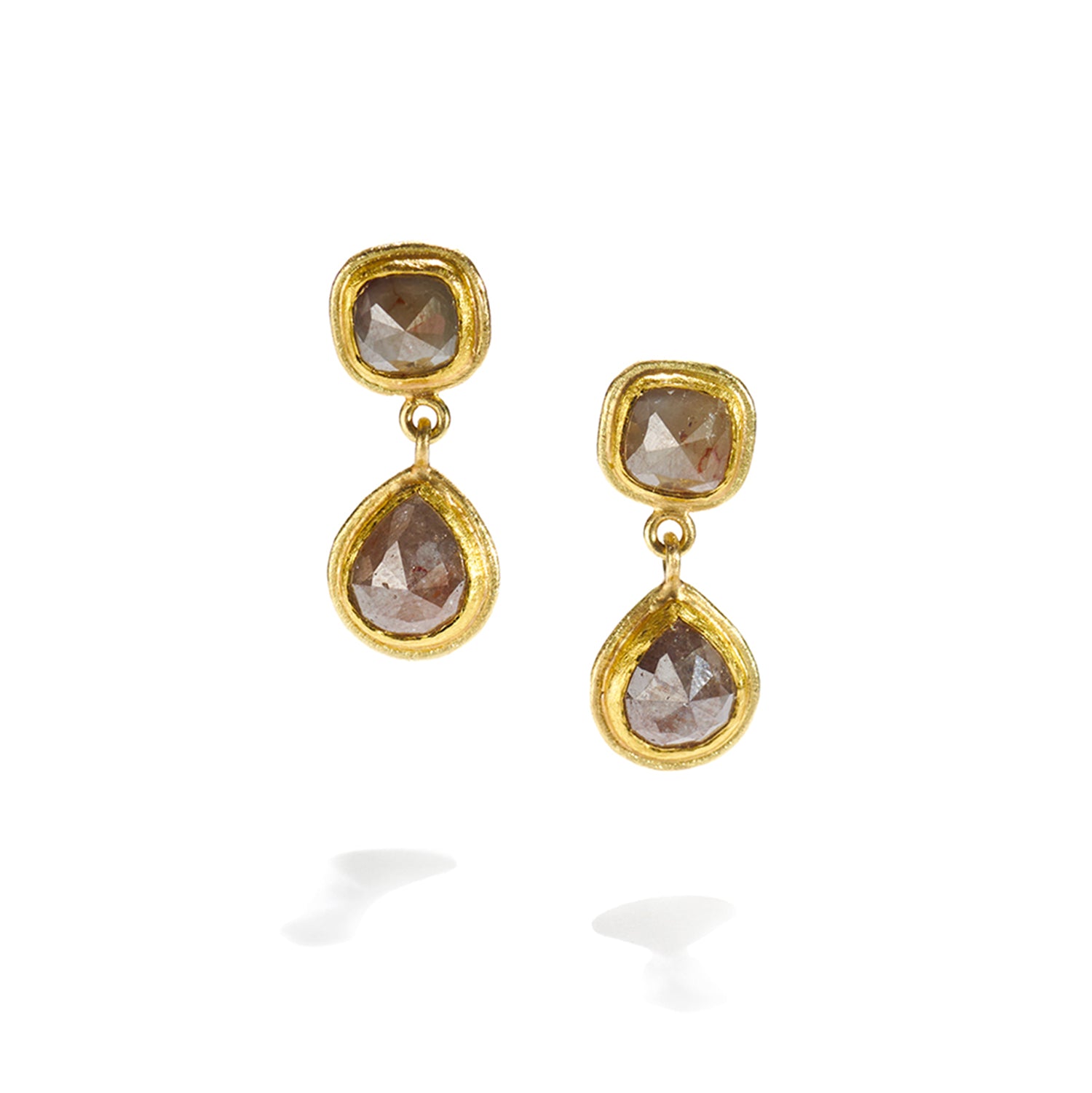 Square & Teardrop Diamond Earrings