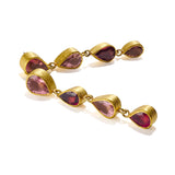 Pink and Red Tourmaline Drop Earrings