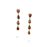 Pink and Red Tourmaline Drop Earrings