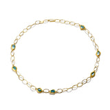 Aquamarine On Oval Link Chain
