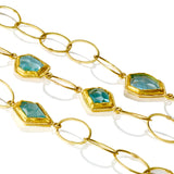 Aquamarine On Oval Link Chain