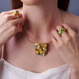 Green Tourmaline Open Band Ring