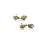 Freeform Rose Cut Aquamarine Earrings