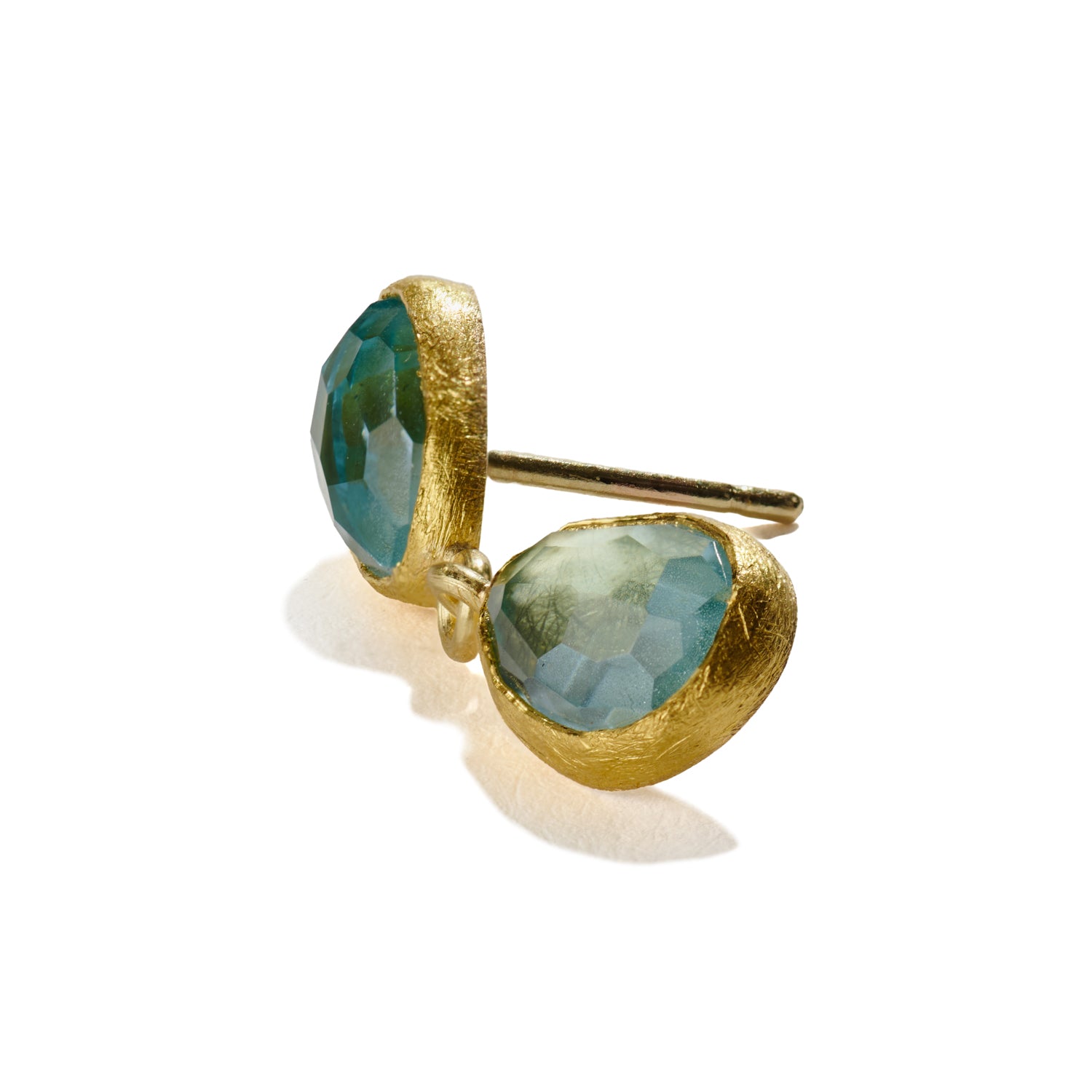 Freeform Rose Cut Aquamarine Earrings