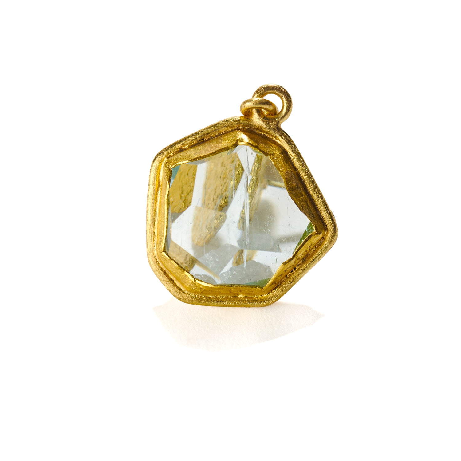 Gold Frame Aquamarine Earrings