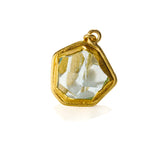 Gold Frame Aquamarine Earrings