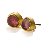 Faceted Red Tourmaline Drop Earrings