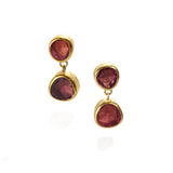 Faceted Red Tourmaline Drop Earrings