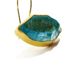 Rough Aquamarine and Textured Gold Earrings