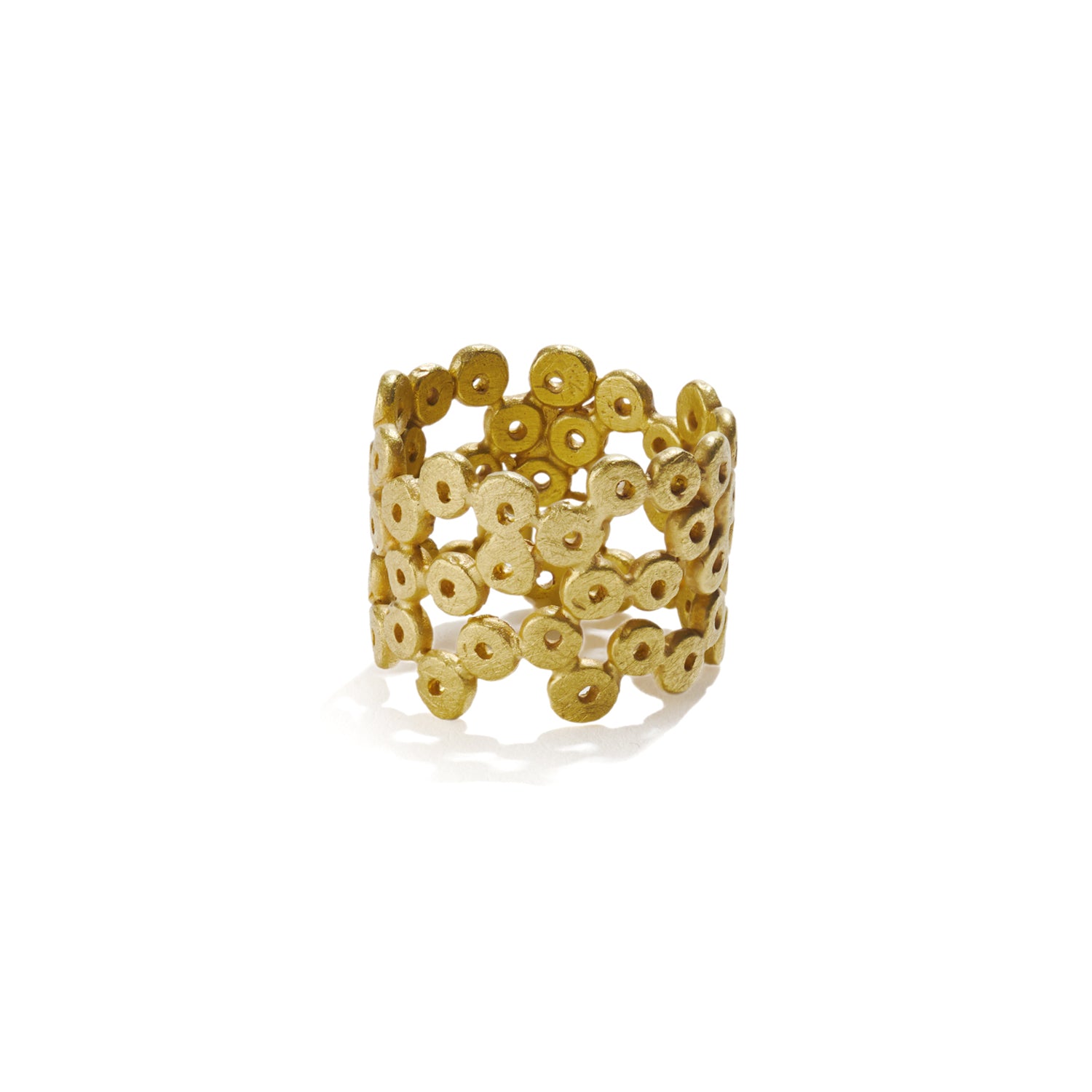 Gold Wide Band Cluster Ring
