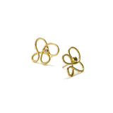 Gold and Diamond Swirl Earrings
