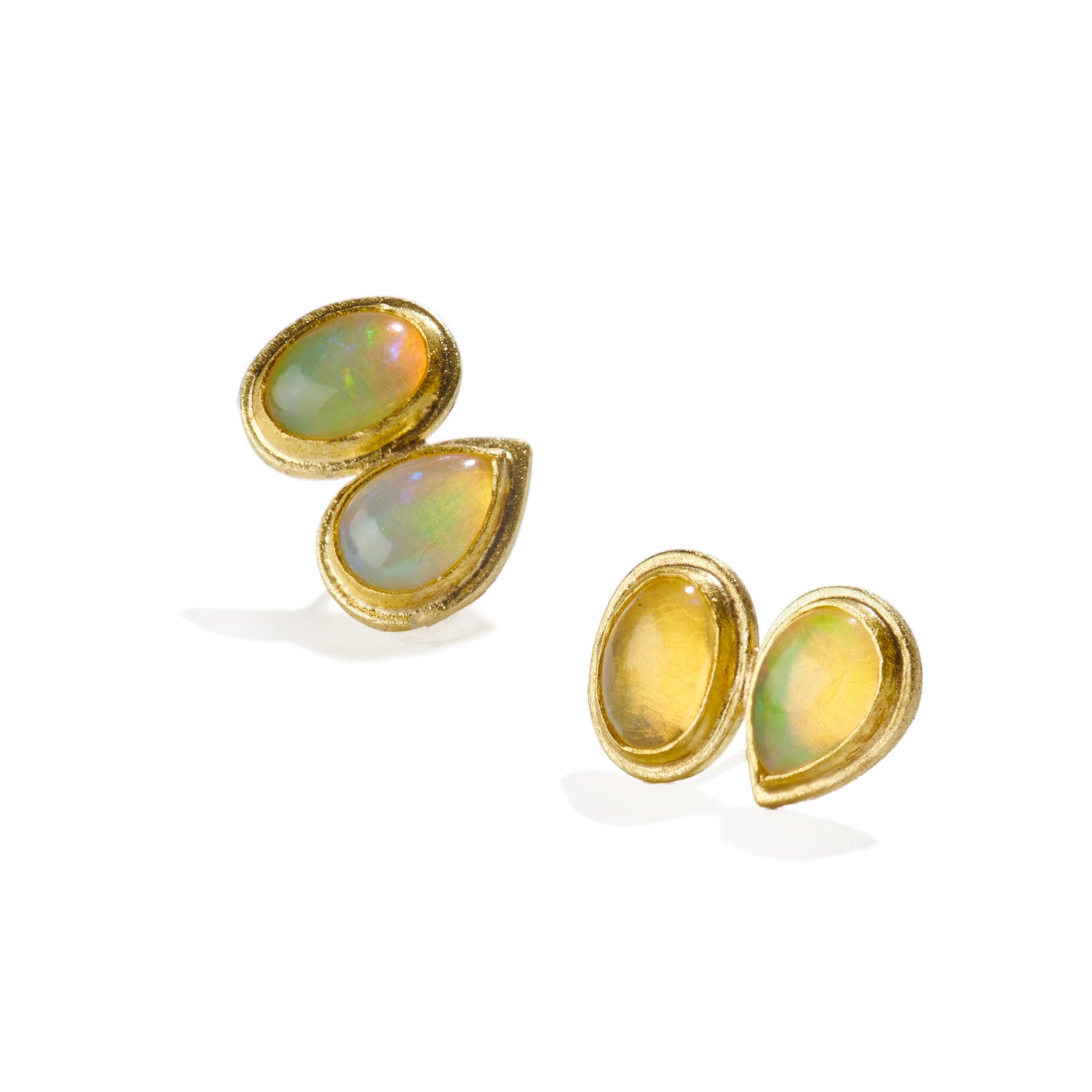 Cabochon Ethiopian Opal Earrings